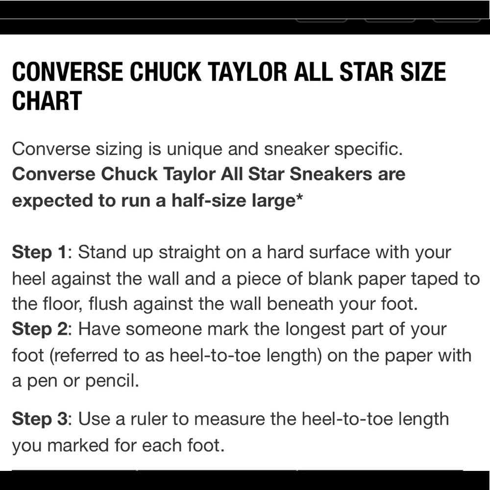 Converse All Star Unisex sizing - Picture 7 of 8